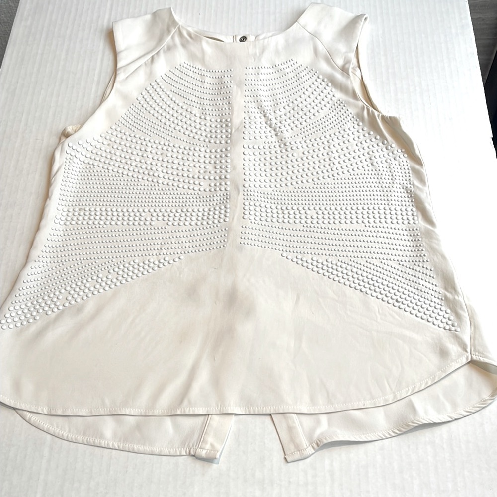 100% Silk top with white studs